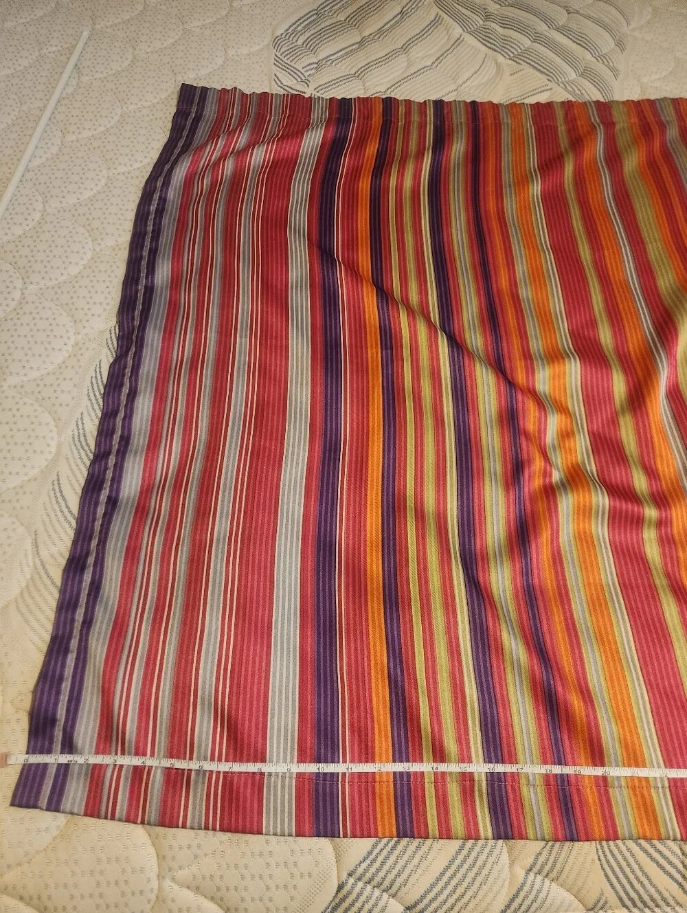 Vibrant Striped Polyester Curtains in Green Pink, Purple & Orange (3)